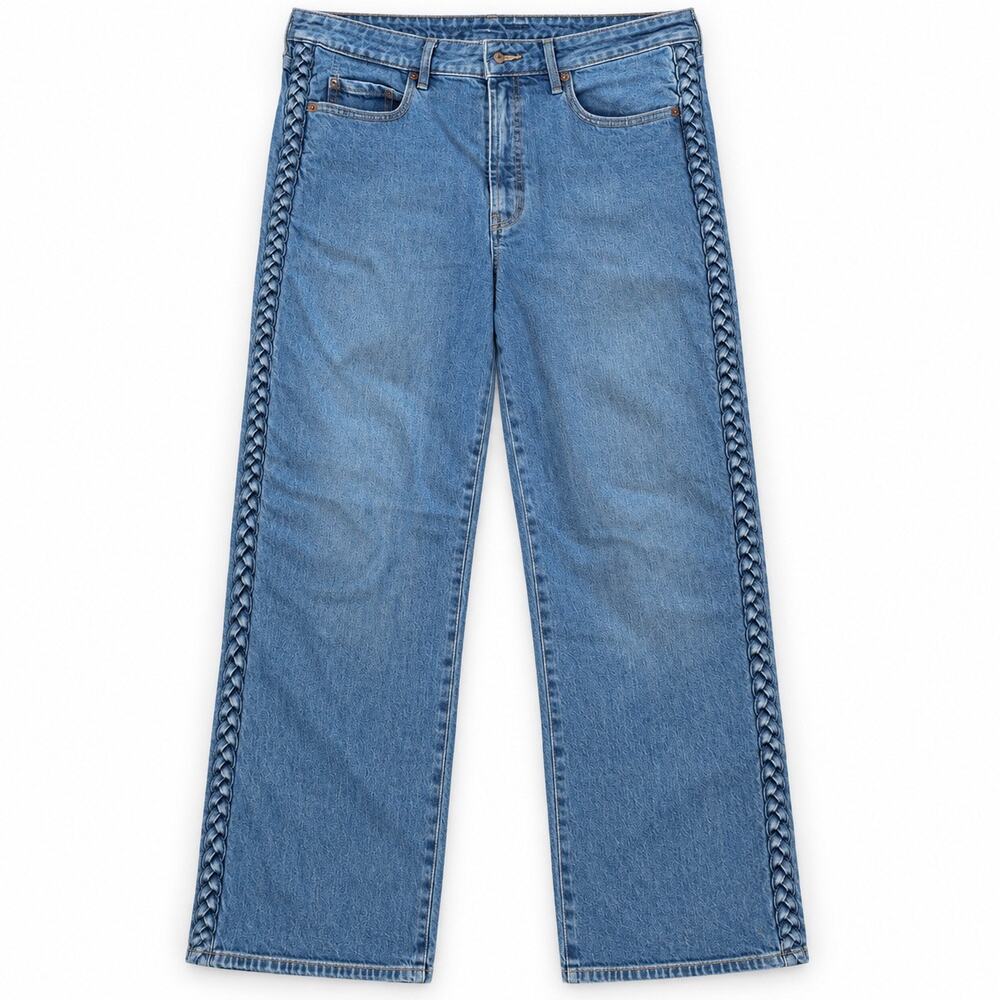 Old Navy Extra High Rise Sky High Wide Leg Jeans Size 12 Blue Denim